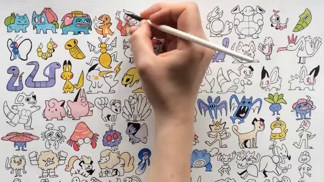DRAWING ALL 151 POKEMON (FROM MEMORY!) смотреть онлайн