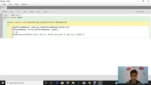 How to print the table of any number | java program | using blueJ смотреть онлайн