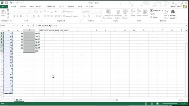 Excel 2013: Frequency Function & Creating Histograms смотреть онлайн