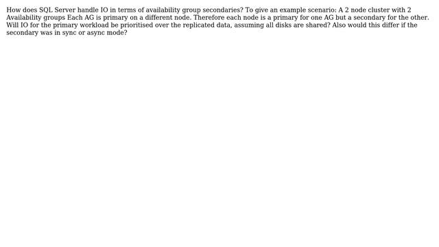 Databases: SQL Availability group IO prioritisation смотреть онлайн
