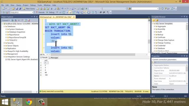 SQL Server SET XACT_ABORT ON смотреть онлайн