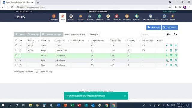 Import Item and Customer Data from CSV Excel File into OSPOS смотреть онлайн
