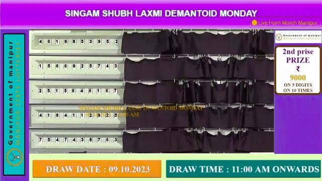 MANIPUR LOTTERY LIVE 11:00 AM 09/10/2023 MANIPUR STATE LOTTERY BTC LIVE смотреть онлайн