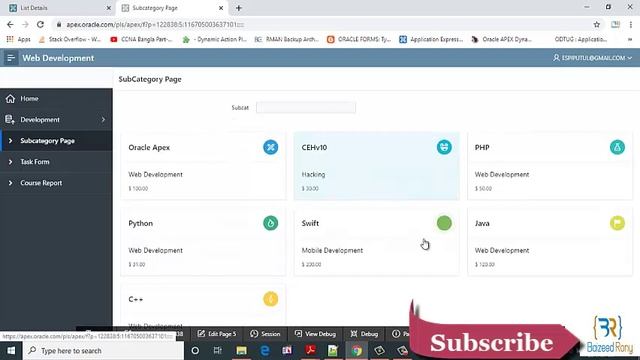 Oracle Apex Tutorial - 8 (Editing Subcategory page menu wise) смотреть онлайн