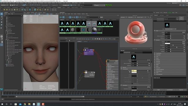 使用纯节点在Maya中制作眼球材质/Pure nodes make eyes in Maya смотреть онлайн