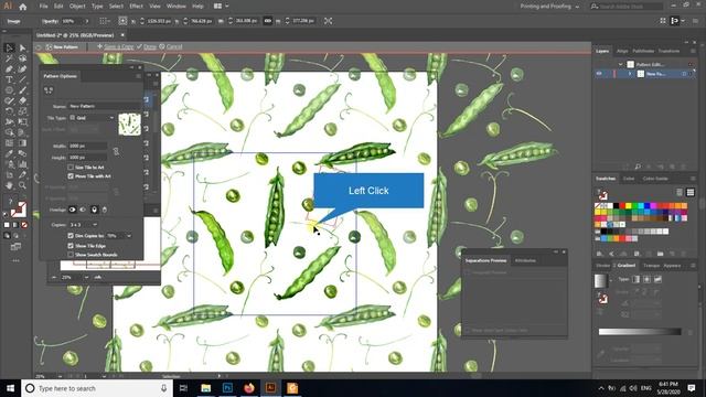 Создание бесшовного паттерна, текстуры в Иллюстраторе из акварельных элементов в формате png смотреть онлайн