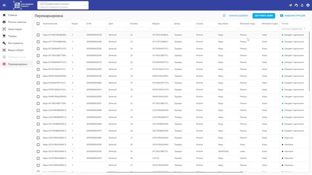 Перемаркировка остатков обуви в Трумарке. Работа с отклонением карточек товаров модератором. смотреть онлайн