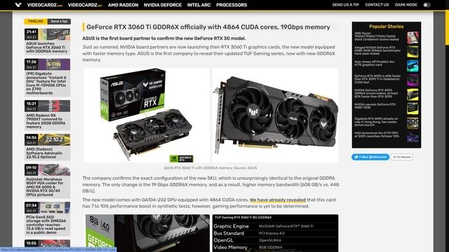 GeForce RTX 3060 Ti GDDR6X смотреть онлайн