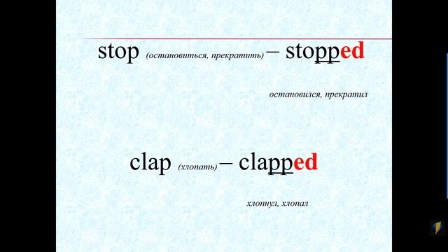 Чтение окончания -ed у правильных глаголов, употребляемых в грамматическом времени Past Simple смотреть онлайн