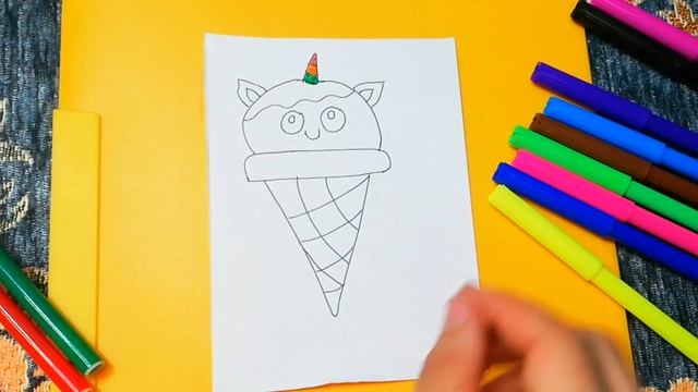 let's paint a funny funnel ice cream together/#drawing смотреть онлайн