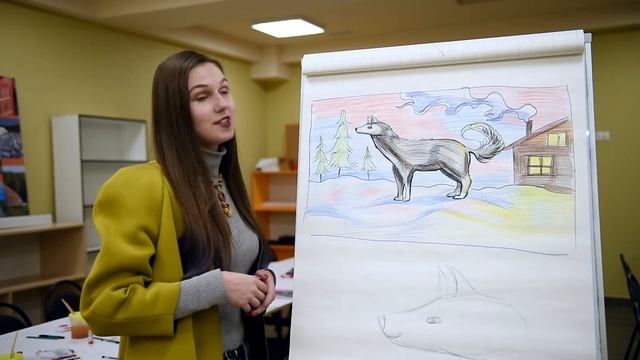 Ролик для Школы Этномир. Мастер- класс: рисуем сибирского хаски. смотреть онлайн