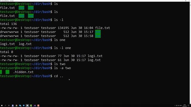Команда ls в командной оболочке bash смотреть онлайн