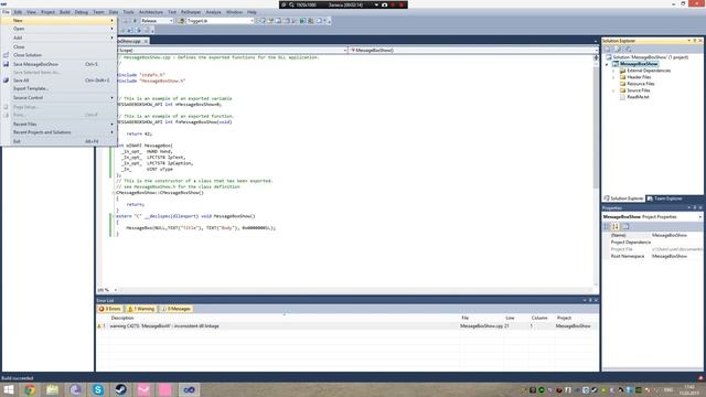 C++ DLL Export to C#, example with messagebox смотреть онлайн