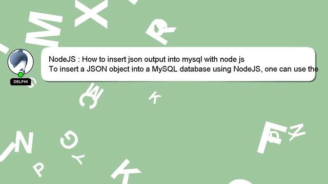 NodeJS : How to insert json output into mysql with node js смотреть онлайн