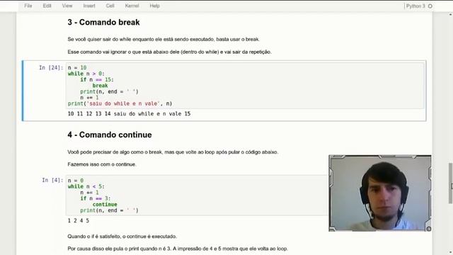 Curso Python 3 Aula 13 Repetição com while break e continue смотреть онлайн