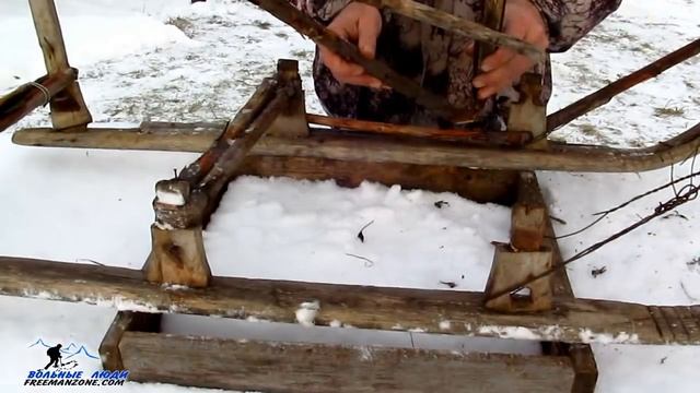 САНИ ДЛЯ ЗИМНЕЙ РЫБАЛКИ И ОХОТЫ. САМОДЕЛЬНЫЕ САНИ ВОЛОКУШИ. Как ножом/топором быстро сделать сани