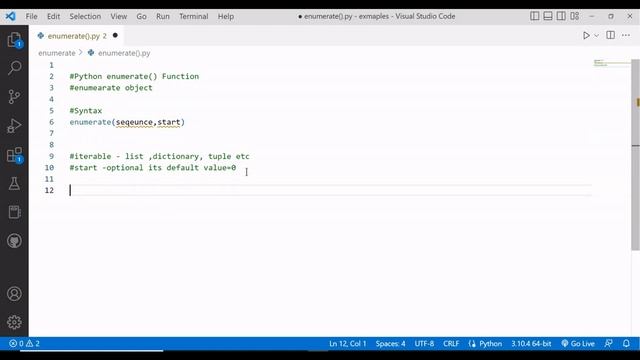 Python enumerate() Function | How it Works | @ALLinONE Programming смотреть онлайн