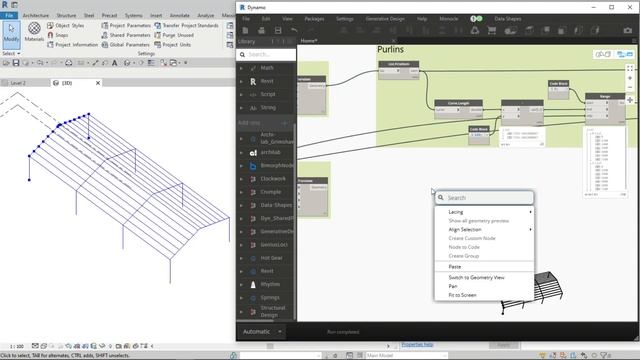 Dynamo: Parametric Stick Model of a Simple Steel Structure (with OOTB Nodes) смотреть онлайн