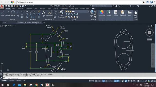 #AutoCAD #2D Practice Video 18 смотреть онлайн