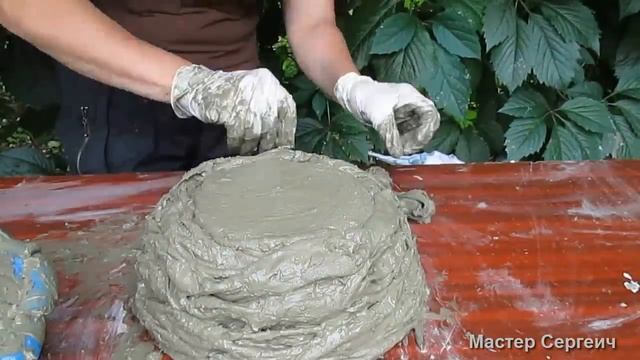 Flower Pot Made Of Cement And Fabric For Garden . DIY Flower Pot, Cement Flower Pot