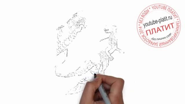 Смотреть видео динозавры Как нарисовать динозавров хищников поэтапно смотреть онлайн