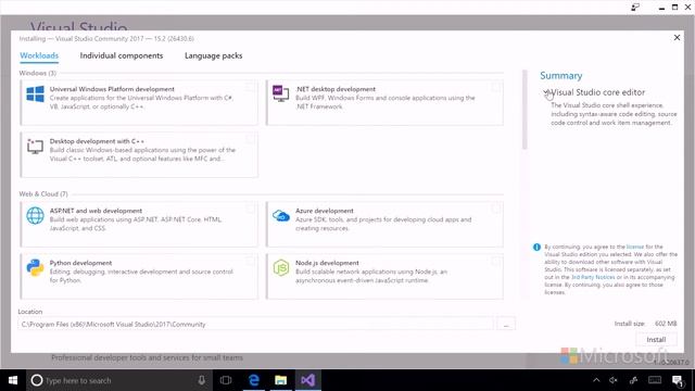 04 Install Workloads in Visual Studio 2017 смотреть онлайн