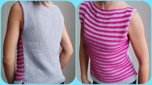 Есть готовая работа ✨ футболка спицами из двух прямоугольников ?