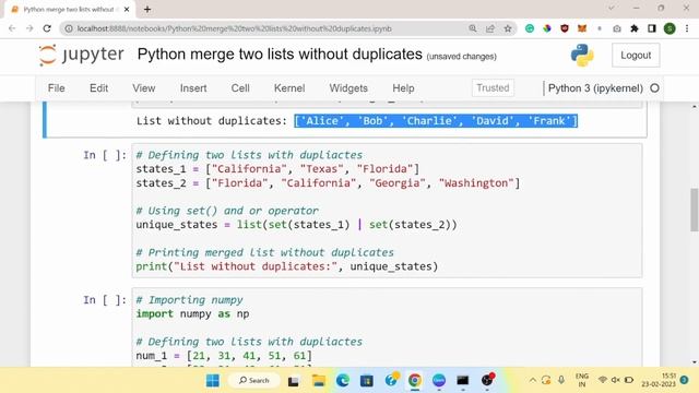 How to merge two lists without duplicate in Python | Python merge two list without dupliacte смотреть онлайн