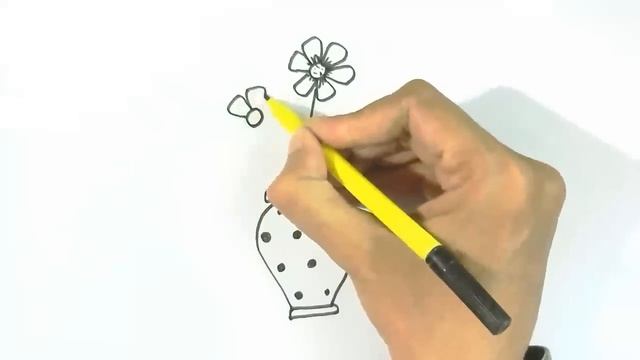 How to draw a vase or flowerpot in easy steps for beginners. Advanced drawing lesson. смотреть онлайн