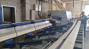 Узел сортировки пиломатериалов после четырехстороннего станка