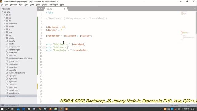 PHP Programs Part-07 | Remainder | Modulus | Operator % смотреть онлайн
