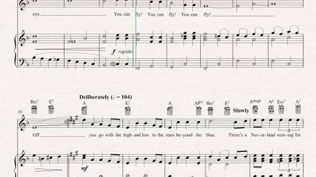 Ukulele - You Can Fly! - Peter Pan Sheet Music, Chords, & Vocals смотреть онлайн