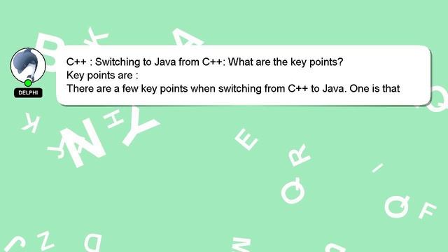 C++ : Switching to Java from C++: What are the key points? смотреть онлайн