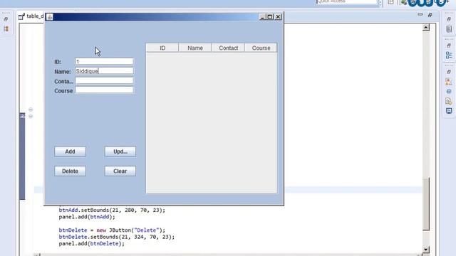 How to ADD , UPDATE , DELETE Data in JTable in JAVA Using Eclipse. смотреть онлайн