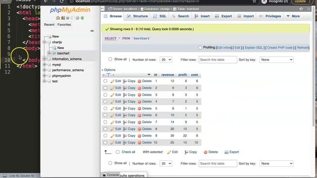 1 Creating Database Connection | Chartjs Mysql Database Series смотреть онлайн