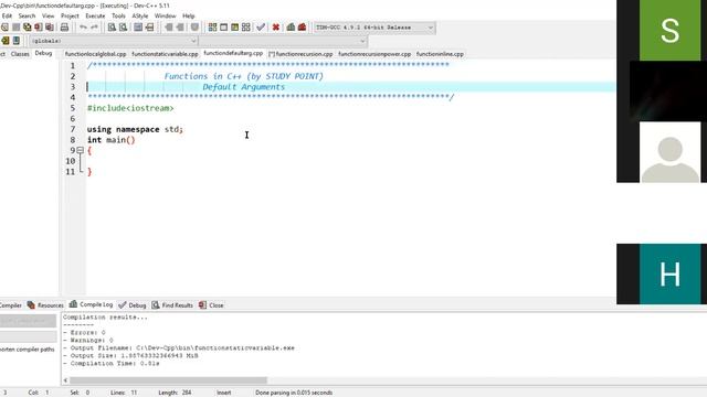 C++ Programming | Static Variables | Default Arguments | Inline Function | Implementation смотреть онлайн