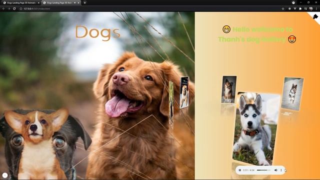 Dog Landing Page Website Design using Html(Pug) , Css(Stylus) & Javascript | 3D ANIMATION смотреть онлайн