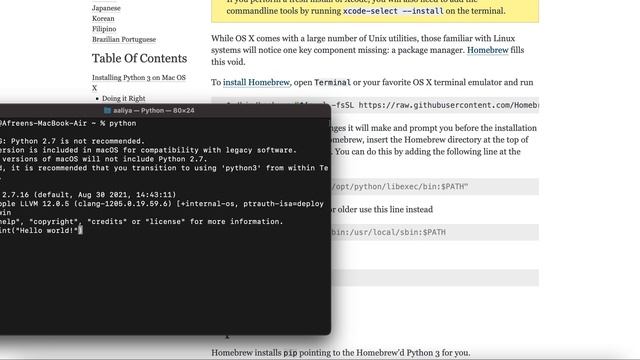 Installing Python on Mac смотреть онлайн
