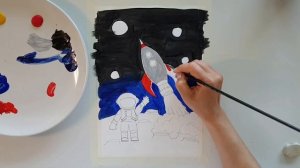 Рисуем космонавта и ракету! Рисунок на день космонавтики!