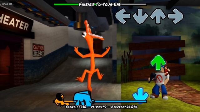 FNF VS RAINBOW FRIENDS, но я не могу нажимать на стрелку вверх смотреть онлайн