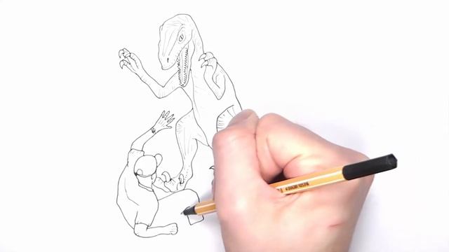 Raptor VS Humman How to Draw Dinosaur From Jurassic World - Drawing and Coloring Velociraptor смотреть онлайн