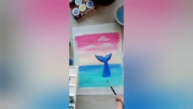 Яркая Картина "Кит". Рисуем вместе! Рисуем легко! смотреть онлайн