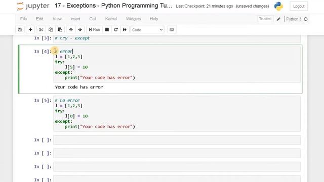 17. Exceptions in Python | Python Tutorial смотреть онлайн