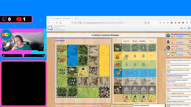 Partita Live a Kingdomino su Board Game Arena смотреть онлайн