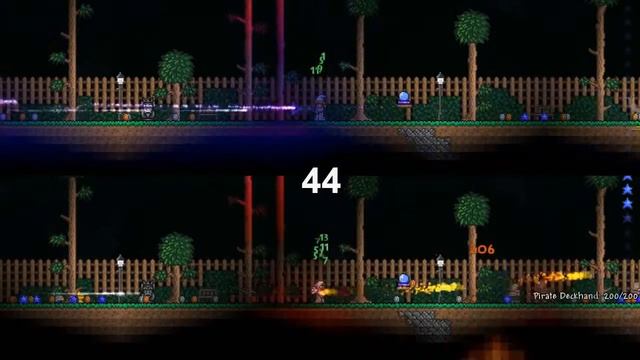 Terraria Shadowbeam Staff vs Inferno Fork against Pirate Invasion Super Terraria смотреть онлайн