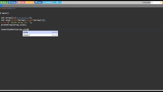 Insertion Sort Algorithm | Data structure | Implementation in C and Python смотреть онлайн