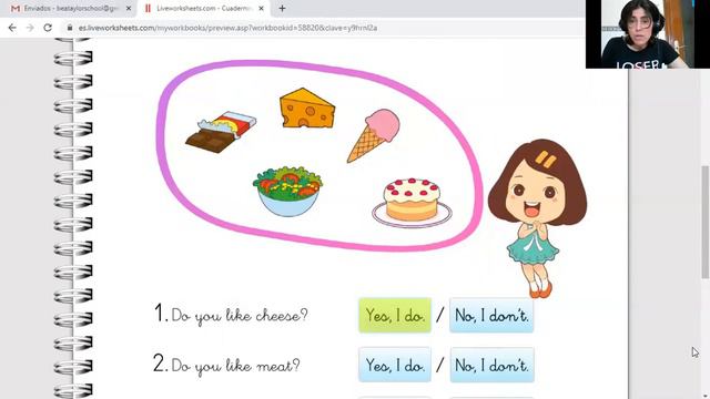 Explicación Liveworksheets (food /yes, I do) смотреть онлайн