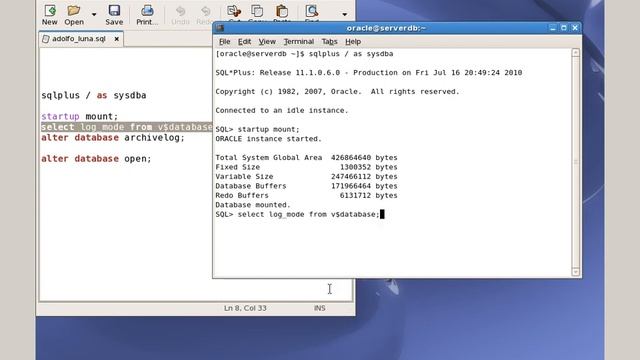 Configurando Modo Archive en Oracle Database 11g смотреть онлайн