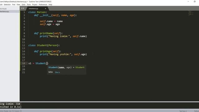 #15 dars | Obyektga yo'naltirilgan dasturlash, vorislik (Inheritence) | Python dasturlash tili смотреть онлайн