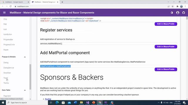 Blazor : Toast Notification using MatBlazor | How to integrate MatBlazor in Blazor Application смотреть онлайн